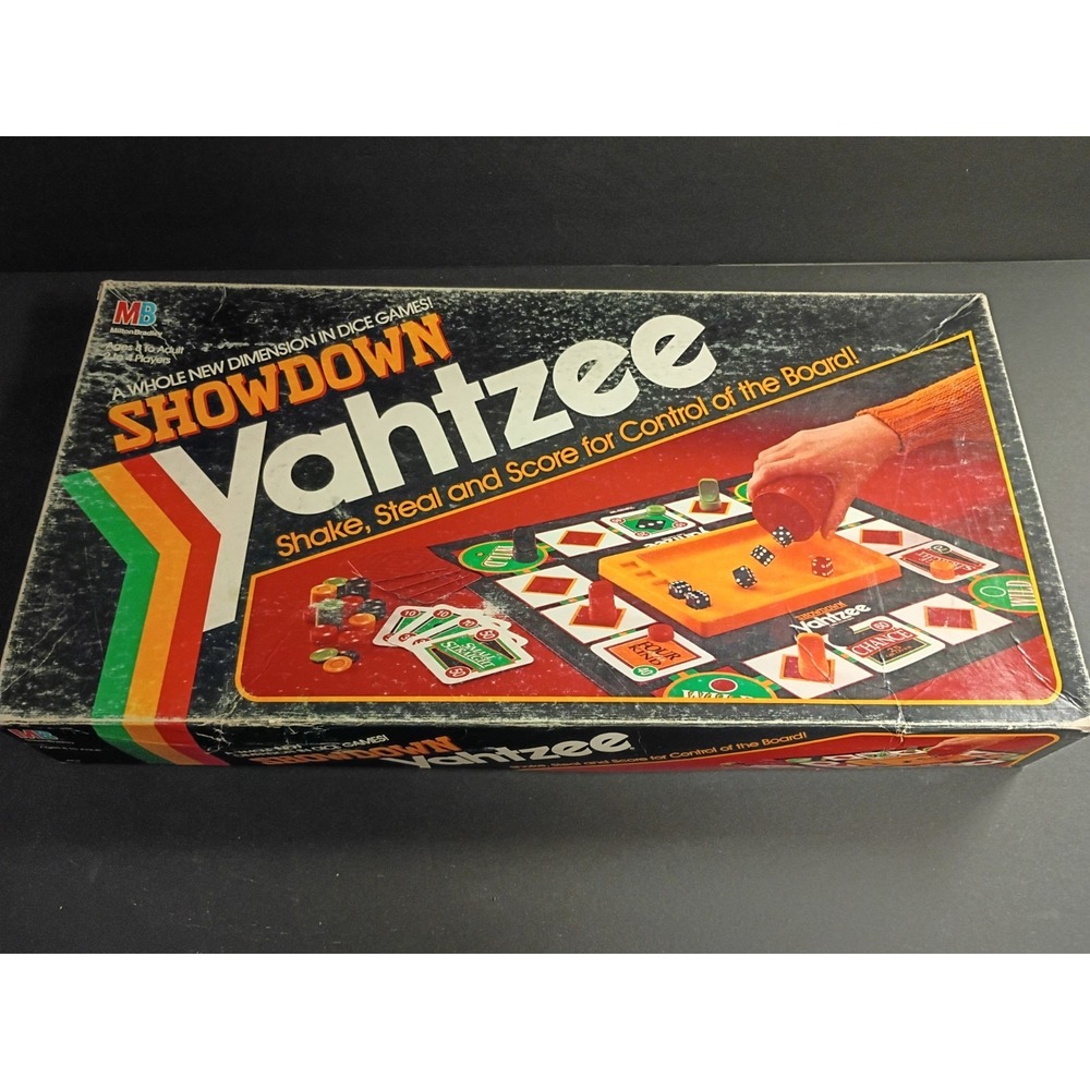 Milton Bradley Showdown Yahtzee Board Game Vintage 1991 Complete Dice Game 2+